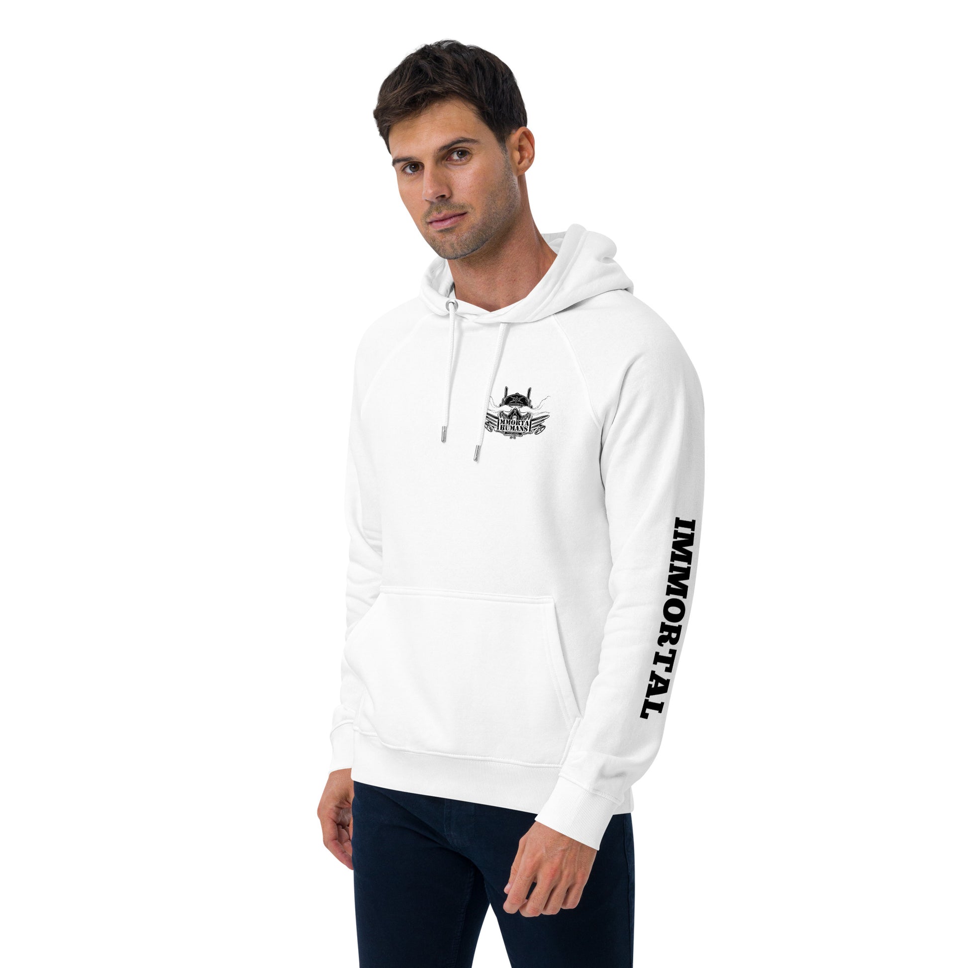 front left hoodie white