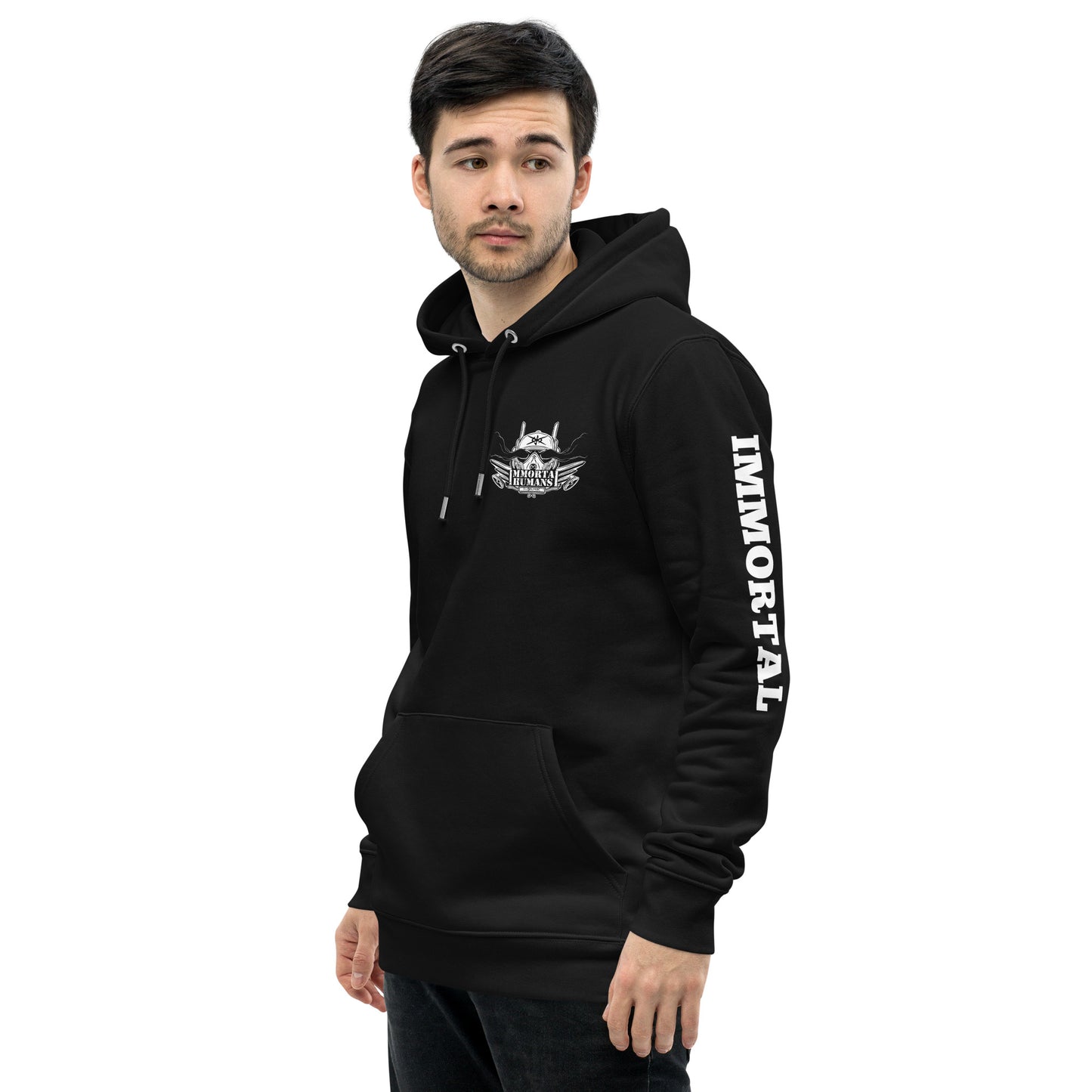 left front hoodie black