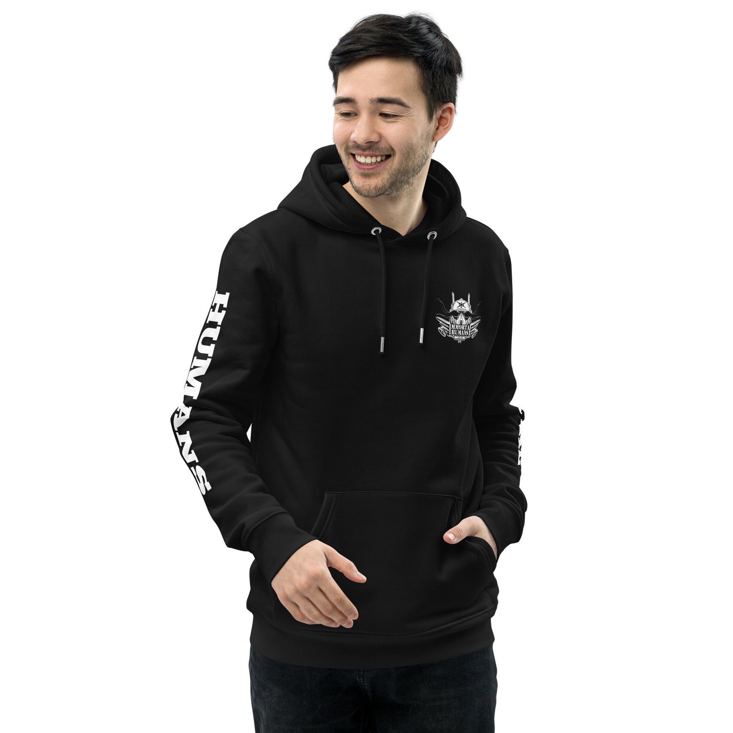 right front hoodie black